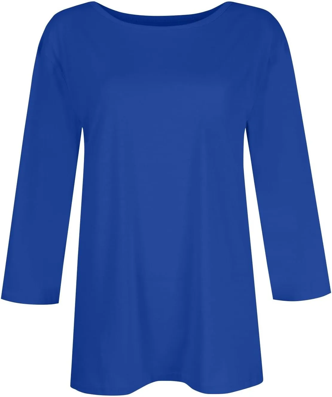 3/4 Length Sleeve Womens Tops Casual Loose Fit Crewneck T Shirts Cute Solid Three Quarter Length Tunic Tops
