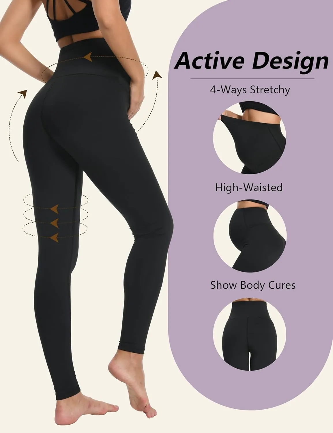4 Pack Women's Maternity Leggings Over The Belly High Waisted Yoga Workout Pregnancy Pants Activewear for Women