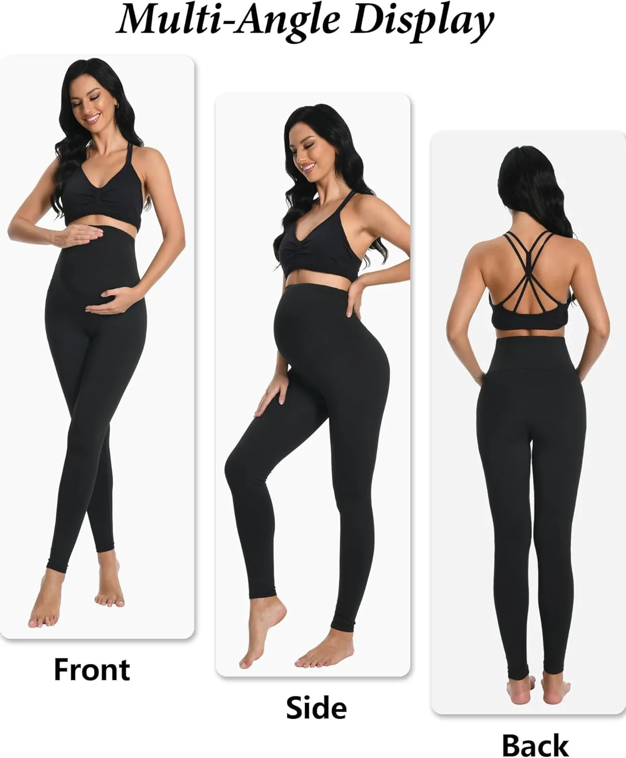 4 Pack Women's Maternity Leggings Over The Belly High Waisted Yoga Workout Pregnancy Pants Activewear for Women