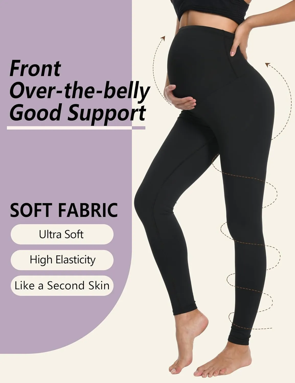 4 Pack Women's Maternity Leggings Over The Belly High Waisted Yoga Workout Pregnancy Pants Activewear for Women
