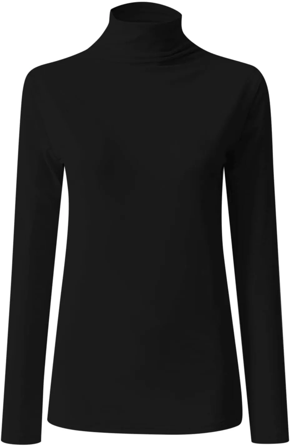 Active Layer Shirts Womens Mock Turtleneck Long-Sleeve Shirts Fitted Basic Stretchy Pullover Light Casual Tight Tops