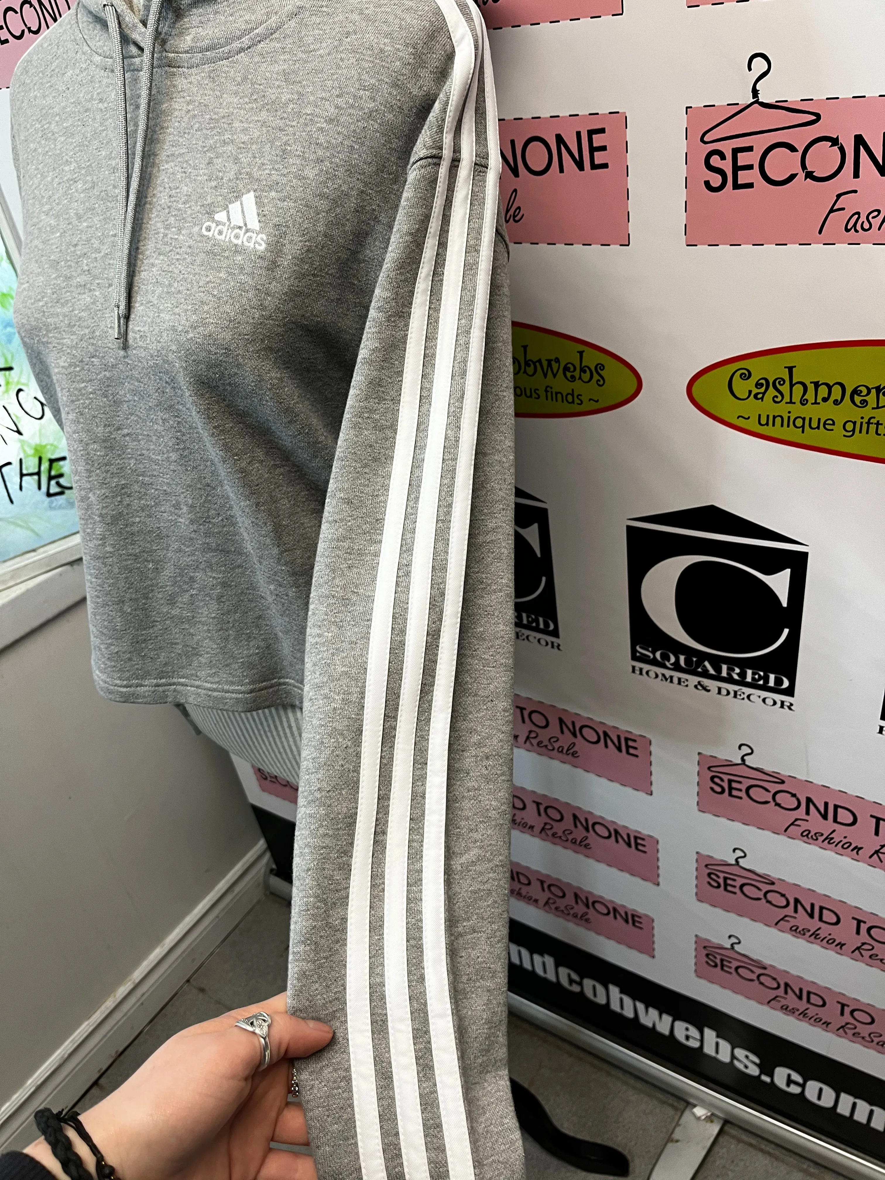 Adidas Cropped Hoodie (Size S)