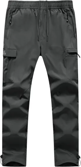 BGOWATU Hiking Pants for Men, Water Resistant Stretch Cargo Pants, Lightweight Quick Dry Outdoor Fishing Pants