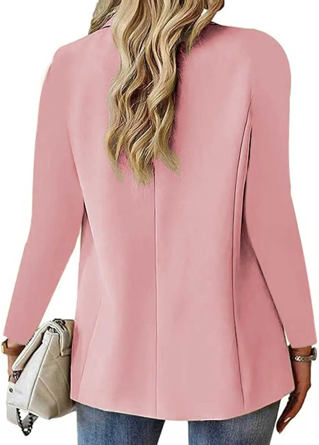 Blazers for Women Business Casual Blazers Open Front Long Sleeve Work Office Jackets Solid Button Lapel Blazer Suit