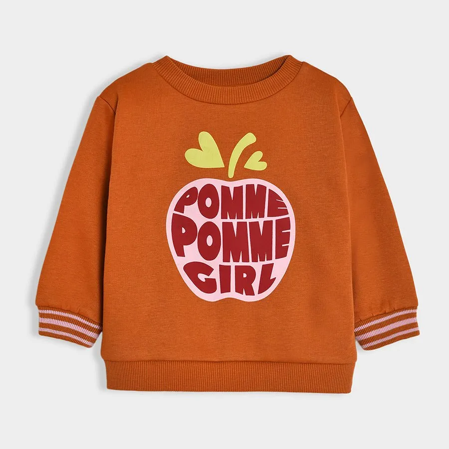Bonjour Pomme Puff Print Sweatshirt