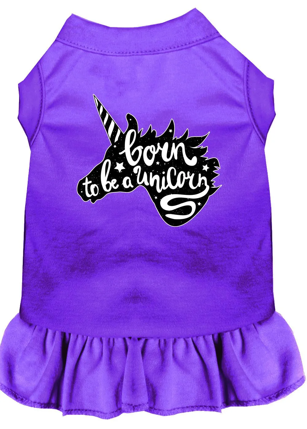 Born To Be A Unicorn Screen Print Dog Dress Purple Xs (8)