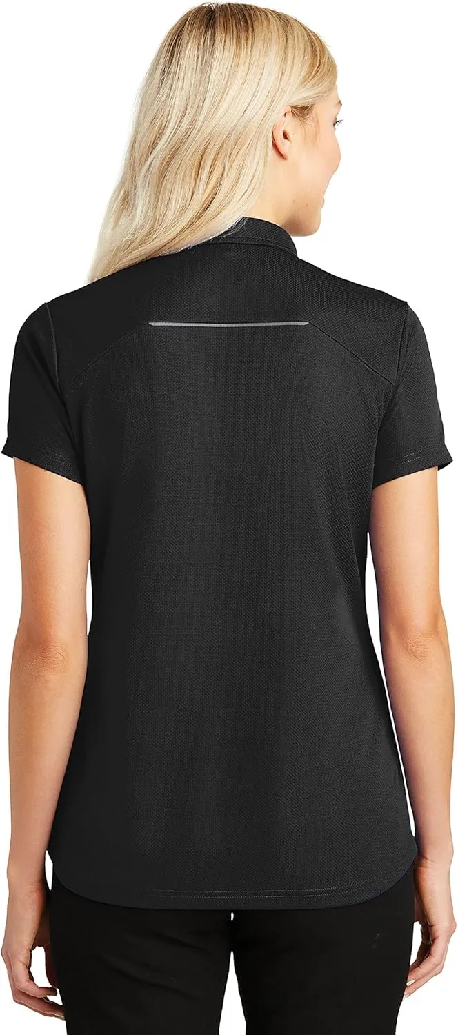 Custom Embroidered Polo Shirts for Ladies - Pinpoint Mesh Quarter Zip Personalized Embroidery Polos
