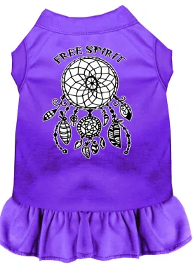 Free Spirit Screen Print Dog Dress Purple Xs (8)