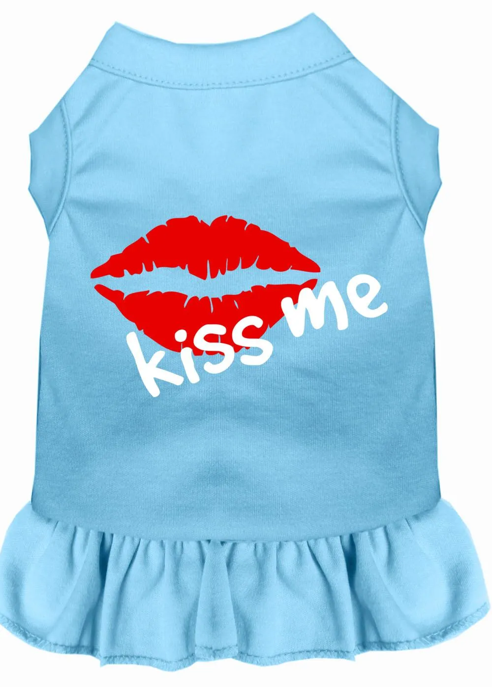 Kiss Me Screen Print Dress Baby Blue Xxl (18)