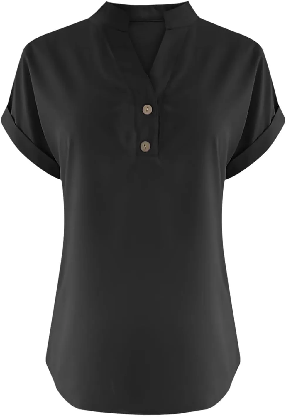 Linen Tops for Women Loose Fit Gauze Short Sleeve Plus Size Shirts Summer Button V Neck Casual Dressy Blouses