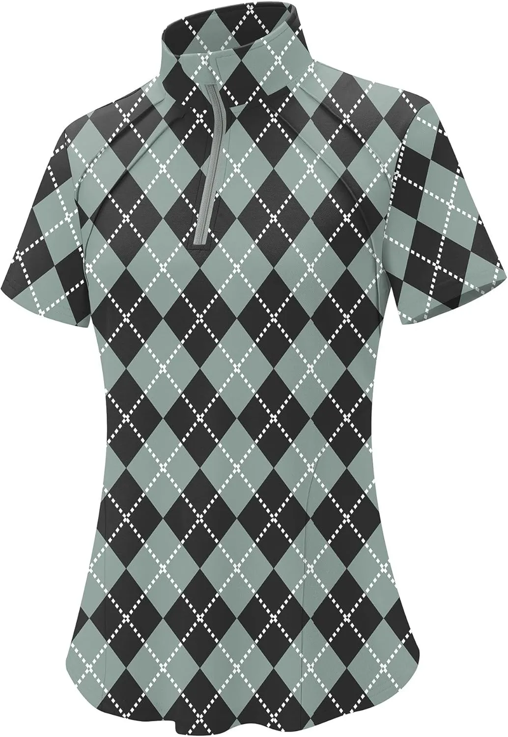 LOMON Womens Golf Polo Shirts Summer Short Sleeve 1/4 Zip Tops Moisture Wicking Casual Tennis Activewear with Pockets