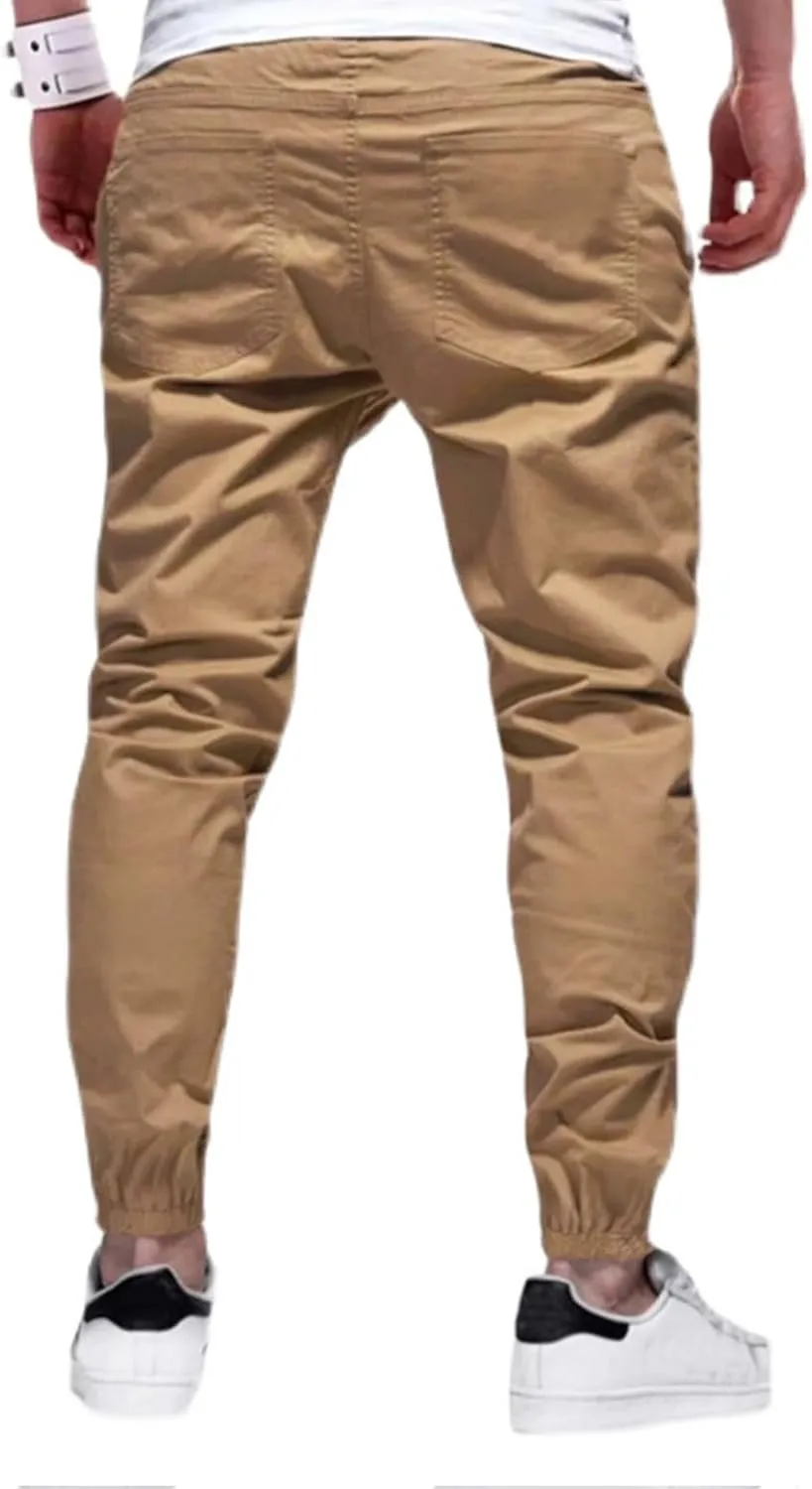 Men Joggers Chino Cargo Pants Hiking Outdoor Recreation Pants Twill Fitness Track Jogging Pants Casual Cotton Pants