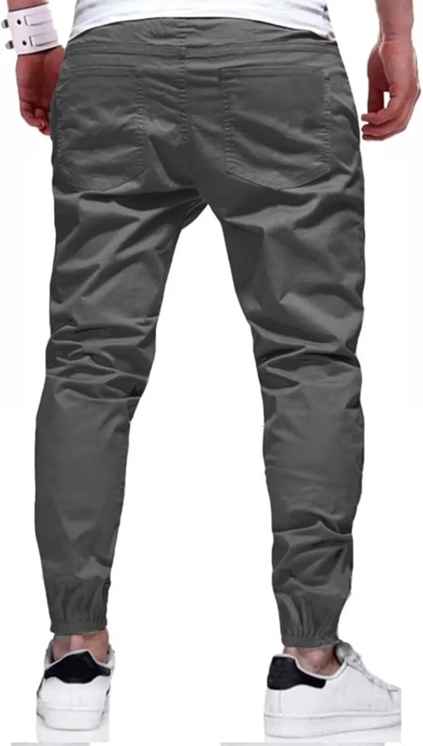 Men Joggers Chino Cargo Pants Hiking Outdoor Recreation Pants Twill Fitness Track Jogging Pants Casual Cotton Pants