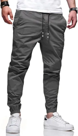 Men Joggers Chino Cargo Pants Hiking Outdoor Recreation Pants Twill Fitness Track Jogging Pants Casual Cotton Pants
