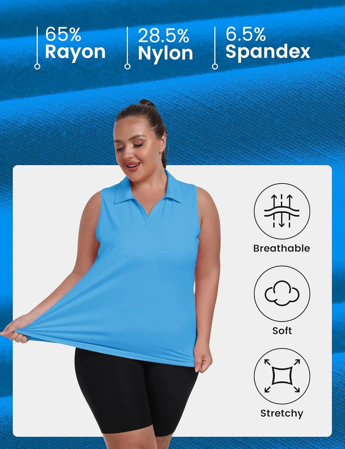 MoFiz Women's Plus Size Golf Polo Shirts Loose Fit Short Sleeve V-Neck Tennis Workouts Tops, XL-5XL