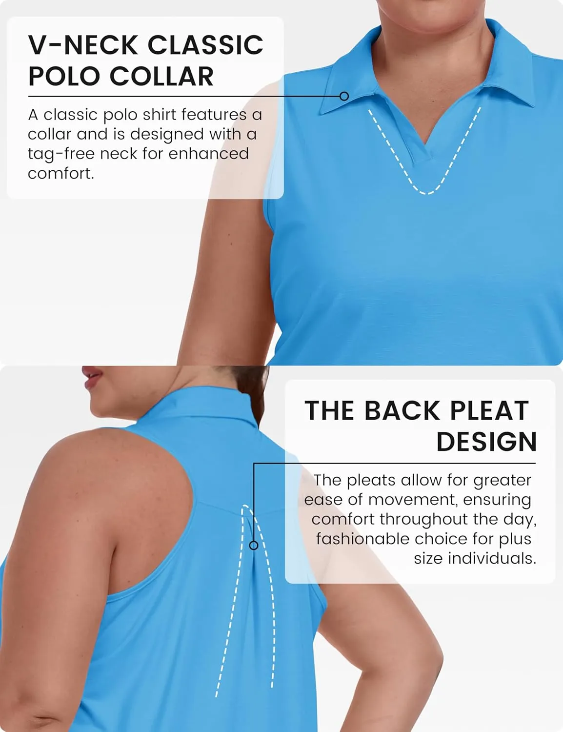 MoFiz Women's Plus Size Golf Polo Shirts Loose Fit Short Sleeve V-Neck Tennis Workouts Tops, XL-5XL