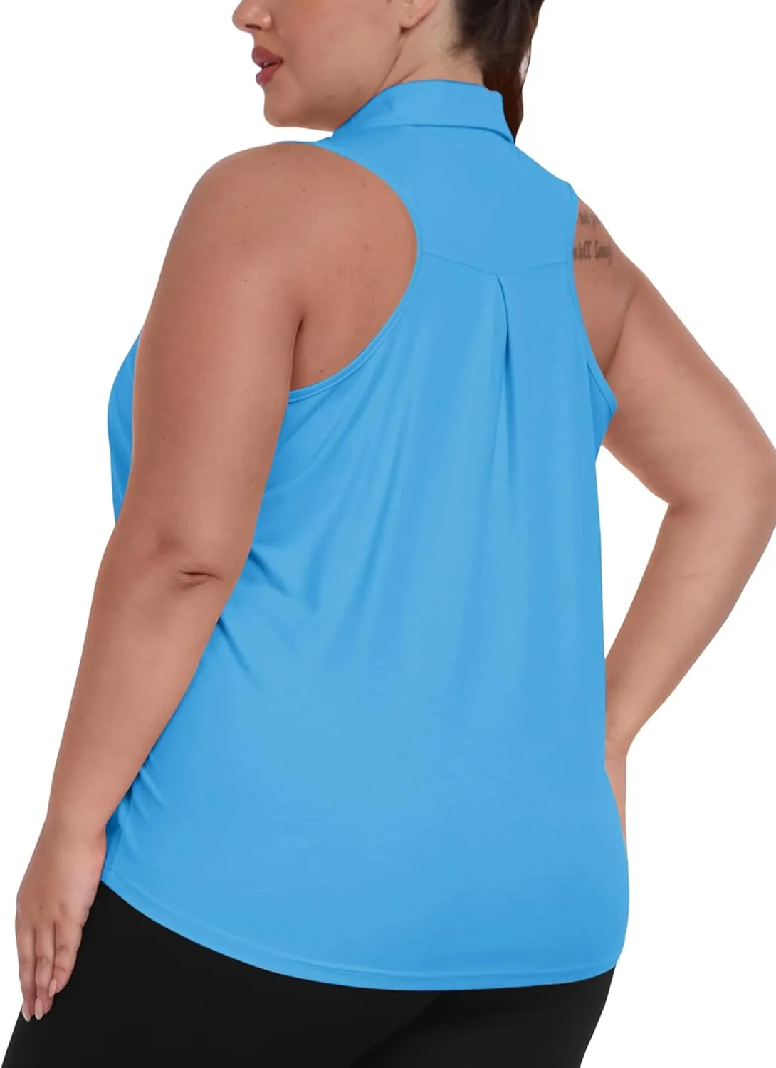 MoFiz Women's Plus Size Golf Polo Shirts Loose Fit Short Sleeve V-Neck Tennis Workouts Tops, XL-5XL