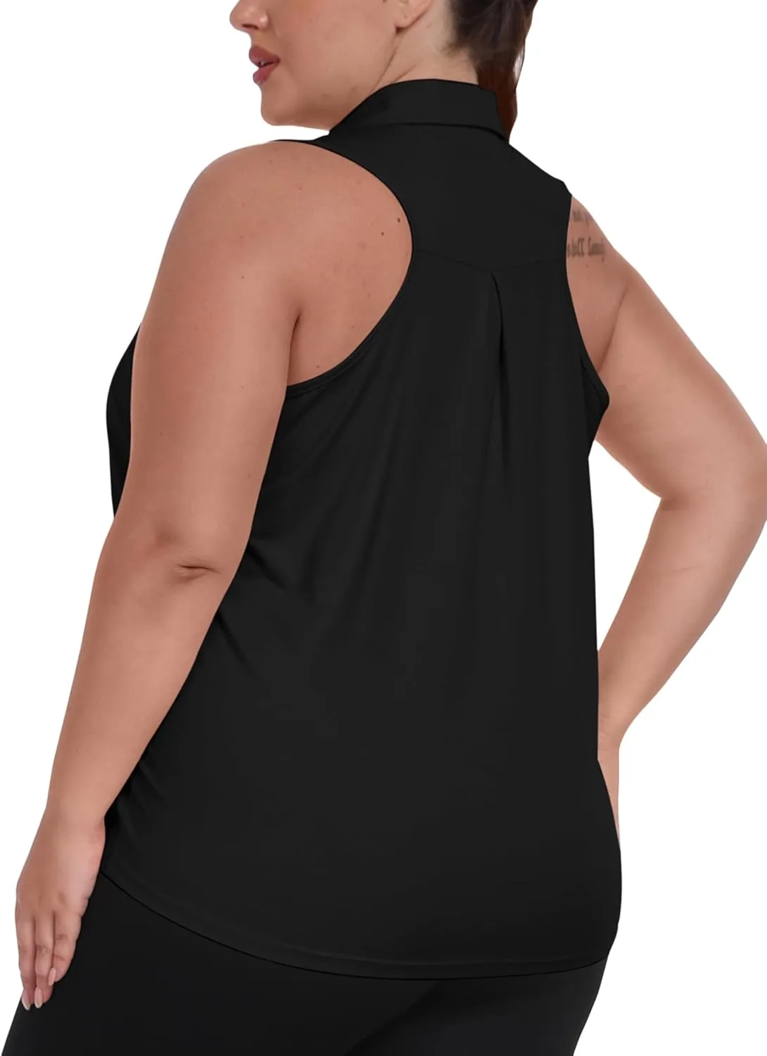 MoFiz Women's Plus Size Golf Polo Shirts Loose Fit Short Sleeve V-Neck Tennis Workouts Tops, XL-5XL