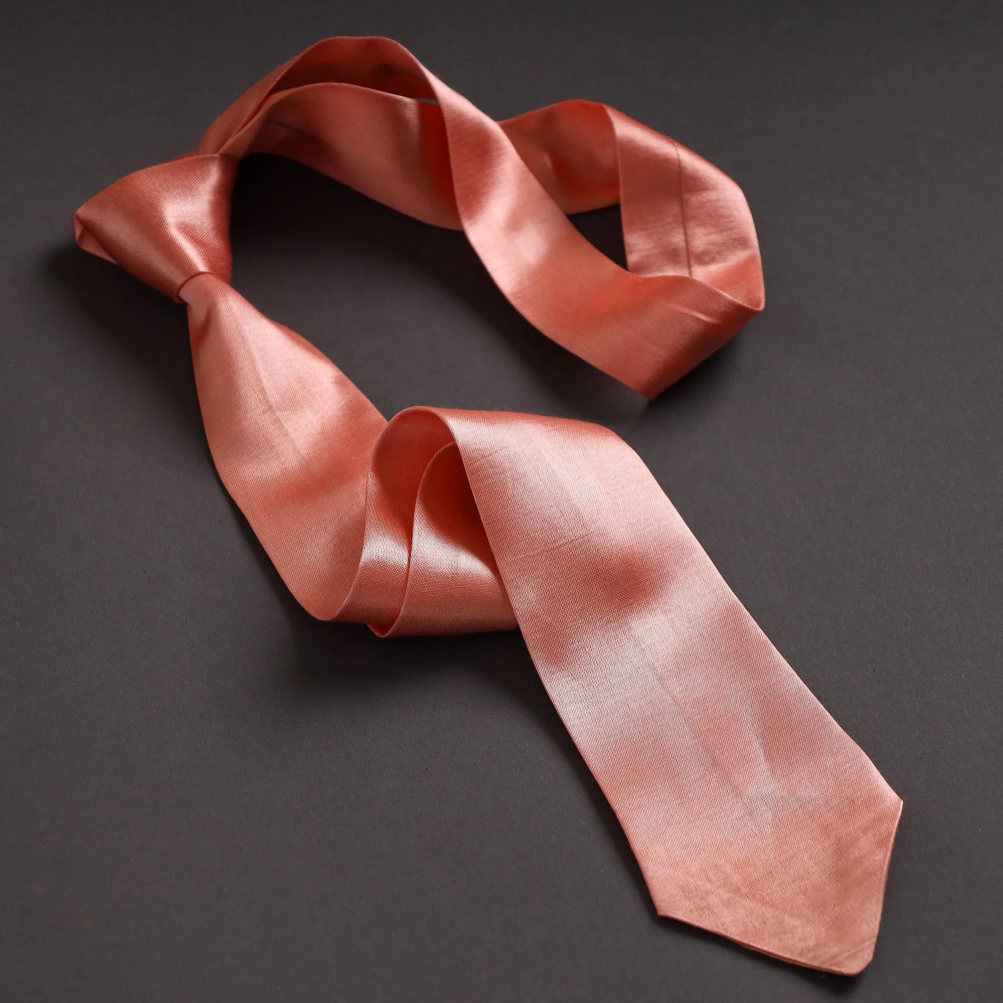 Plain Mashru Silk Handmade Necktie for Men