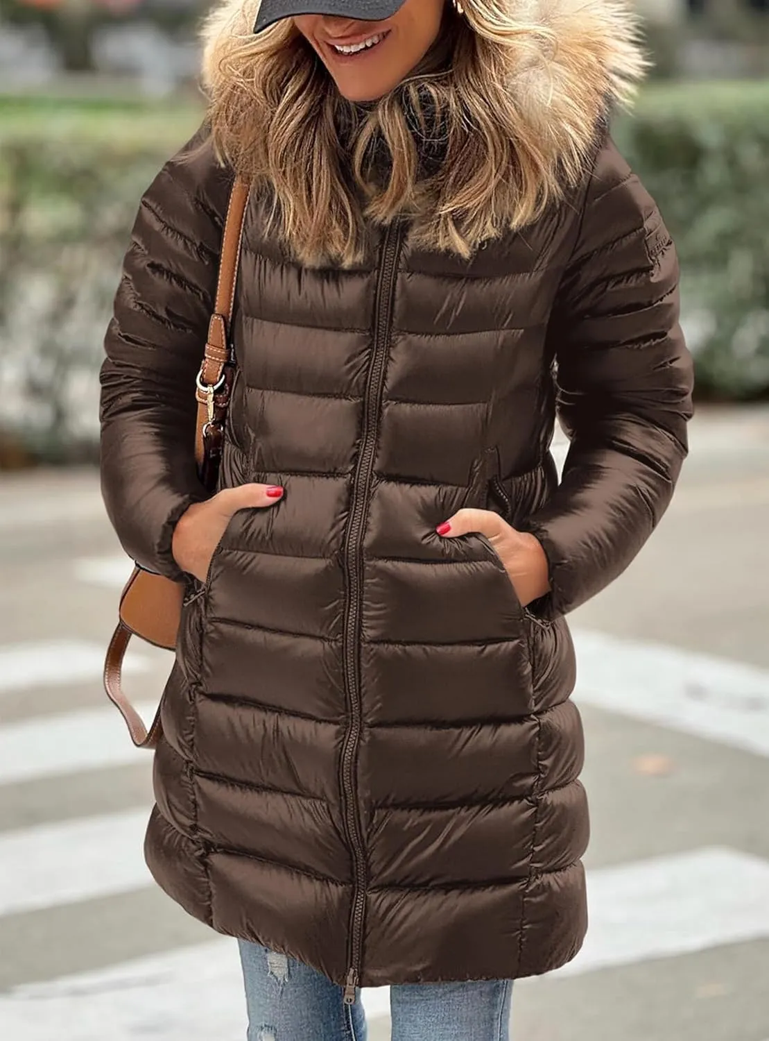 PRETTYGARDEN Women's Long Winter Puffer Coats Hooded Zip Up Thickened Parka Down Jackets Trendy Fashion Warm Outerwear