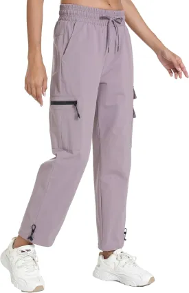 Quick Dry Women's Cargo Pants with Pockets Lightweight Hiking Joggers for Workout Athletic Casual Outdoor Camping