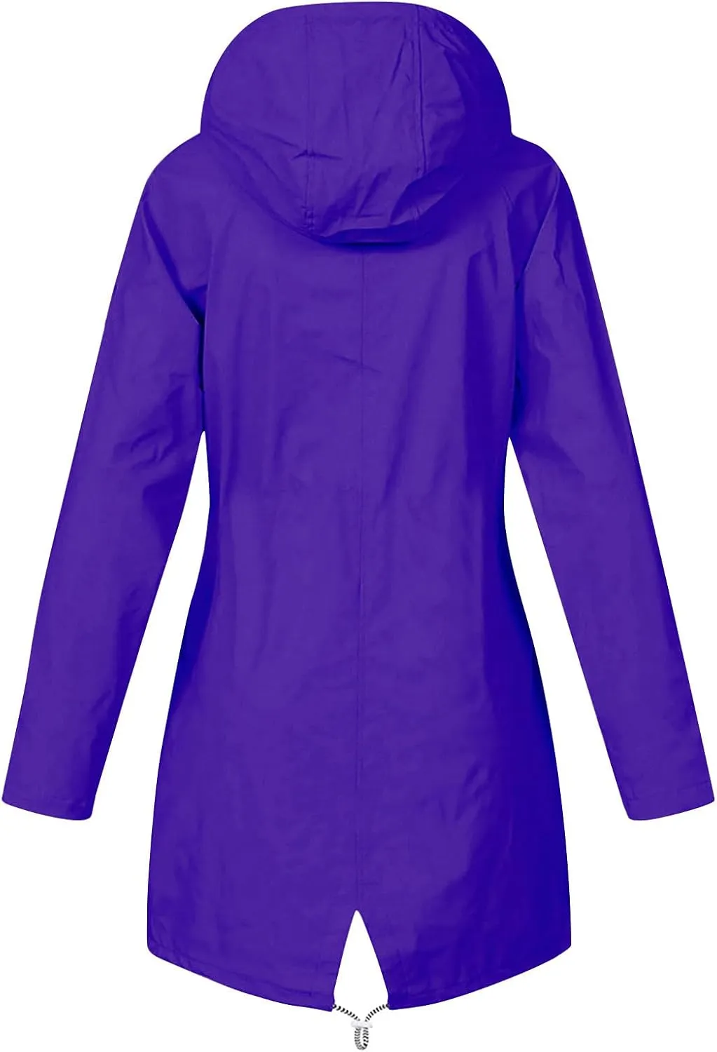 Rain Coats For Women Hiking Nylon Waterproof Hooded Zipper Length Coat Fall Winter Solid Color Outdoor Rain Jackets