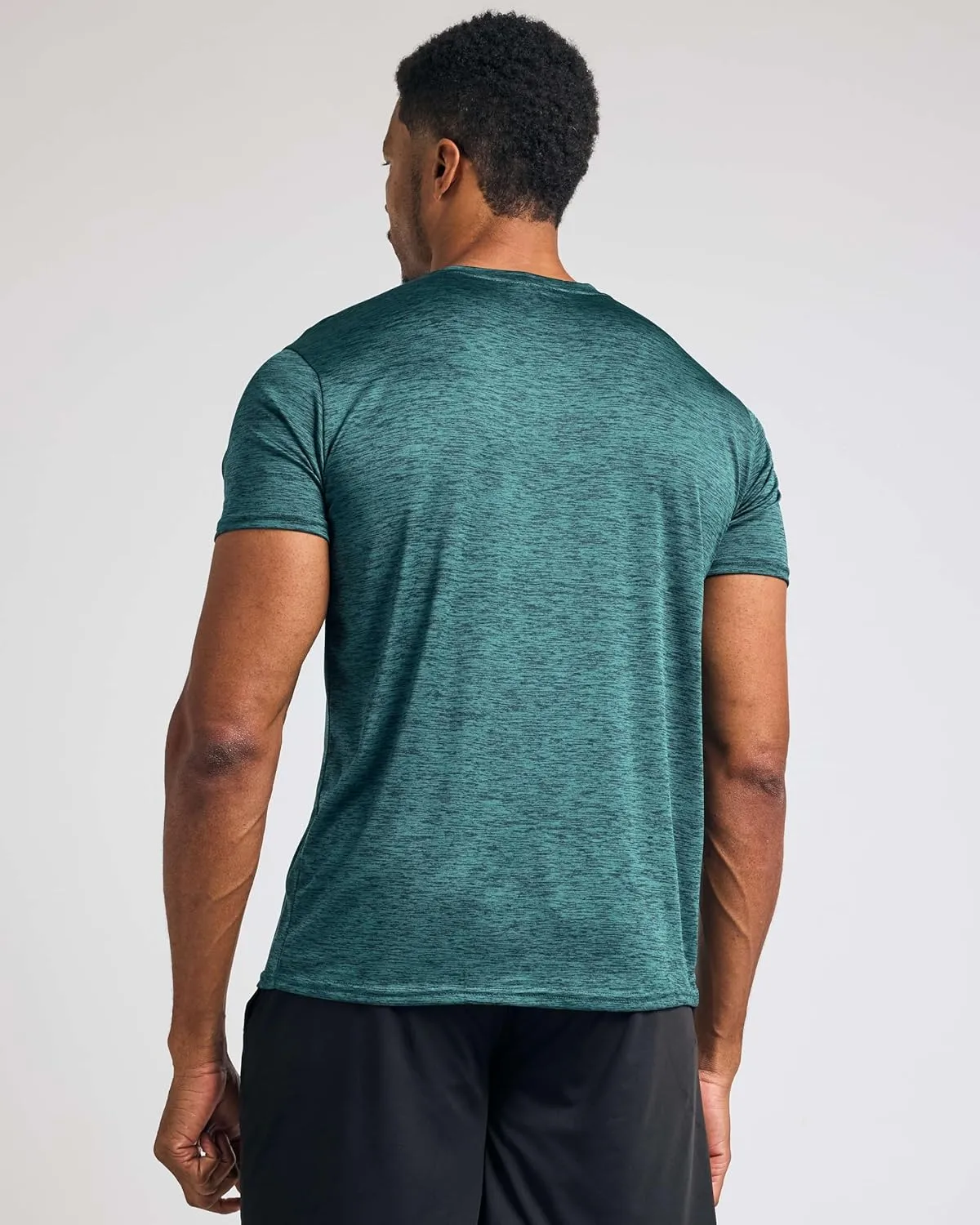 Real Essentials 5 Pack: Mens V-Neck Dry-Fit Moisture Wicking Active Athletic Tech Performance T-Shirt