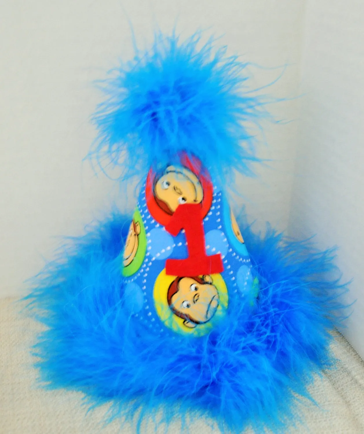 Rylo Curious George party hat, Curious George birthday, 1st 2nd 3rd  birthday, Curious George hat