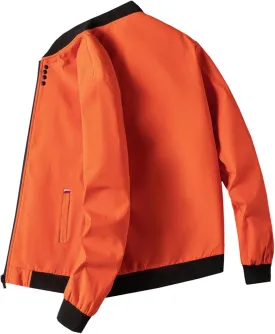 Stylish Solid Bomber Jacket for Men Casual Plus Size Motorcycle Jackets Comfy Hip Hop Baseball Coats Outwear