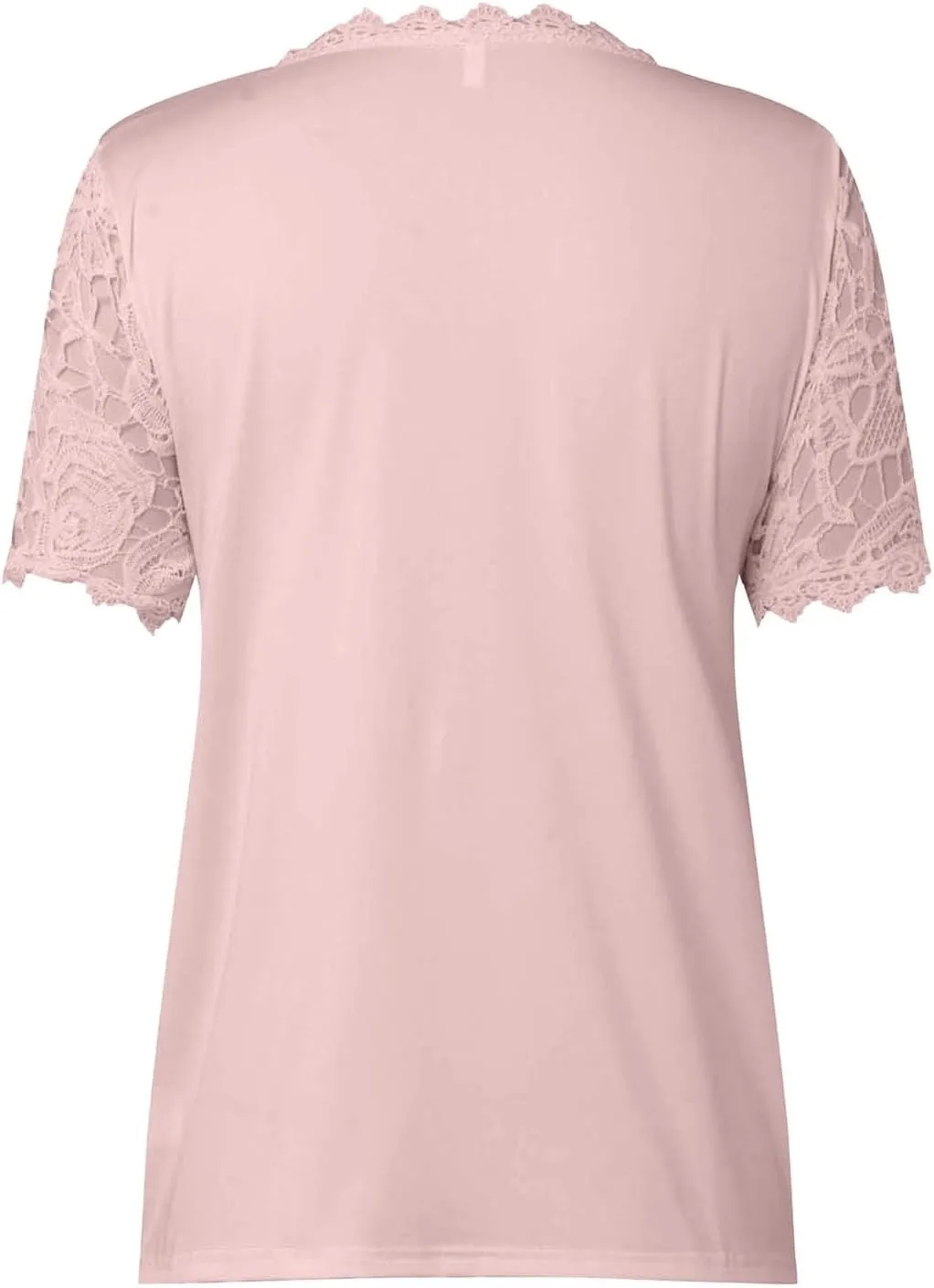 Summer Tops for Women 2024 Lace Crochet Embroidery Crewneck T Shirts Dressy Casual Short Sleeve Elegant Work Blouses