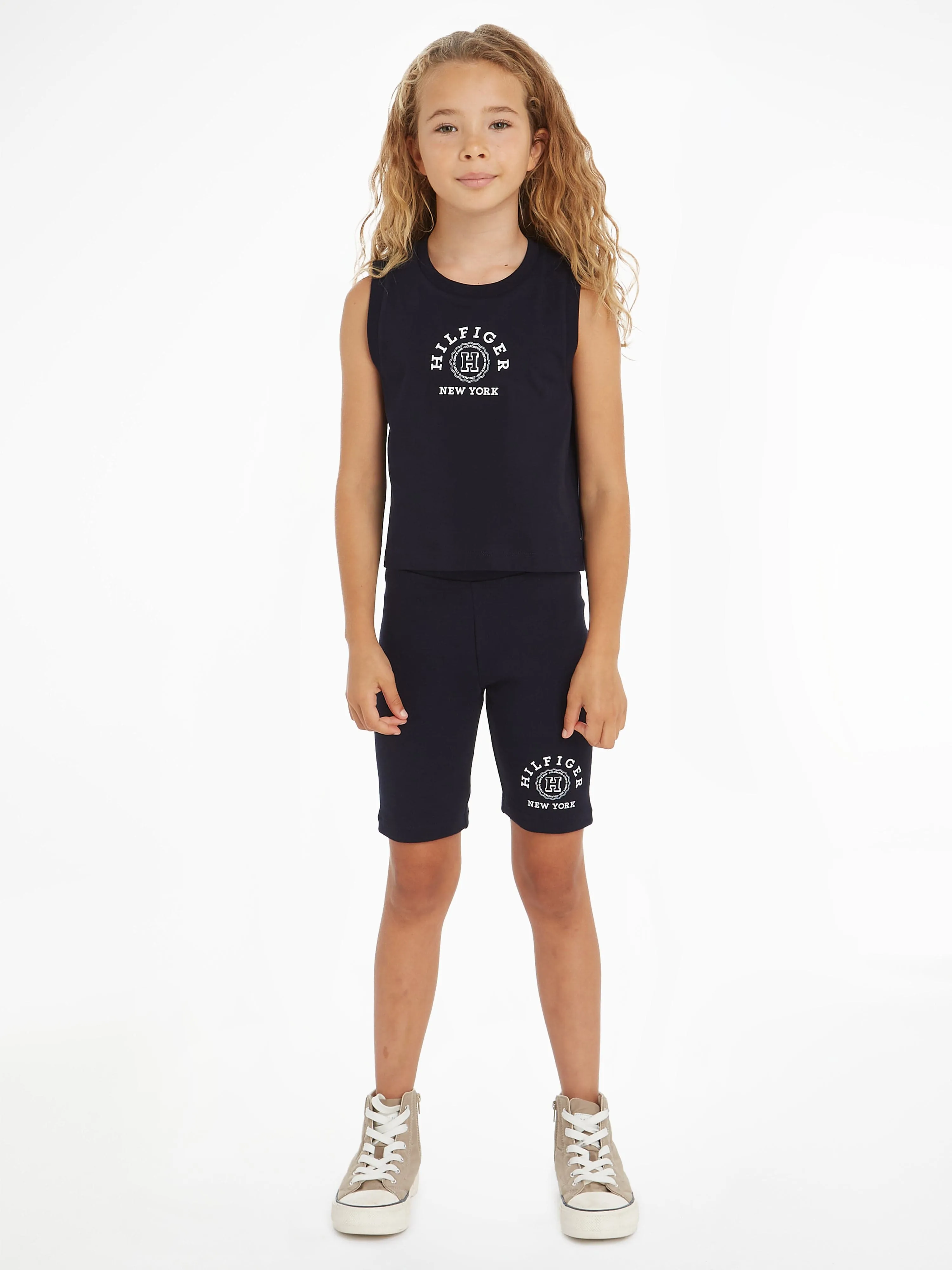 Tommy Hilfiger Girls Varsity Shorts Set in Navy