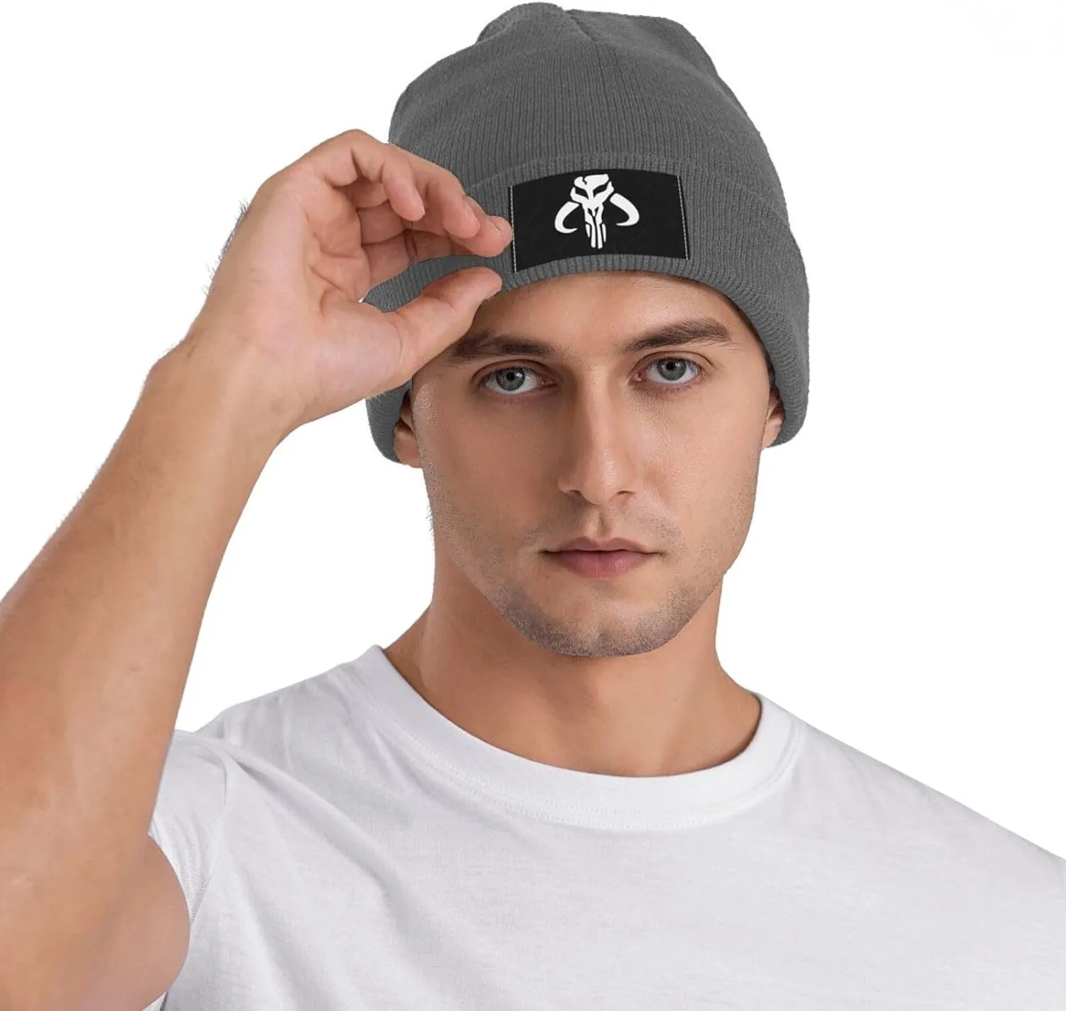 Transparent_Mythosaur Skull Mandalorian Knitted Hat Woolen Hat Warm Fashion Outdoors Knit Cap Unisex
