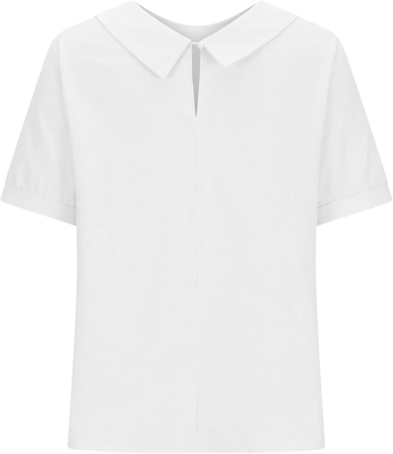 Women's Cotton Shirts Cute Peter Pan Collar Blouse Women Summer Cotton Tops Puff Sleeve Casual Cotton Tunic Tops