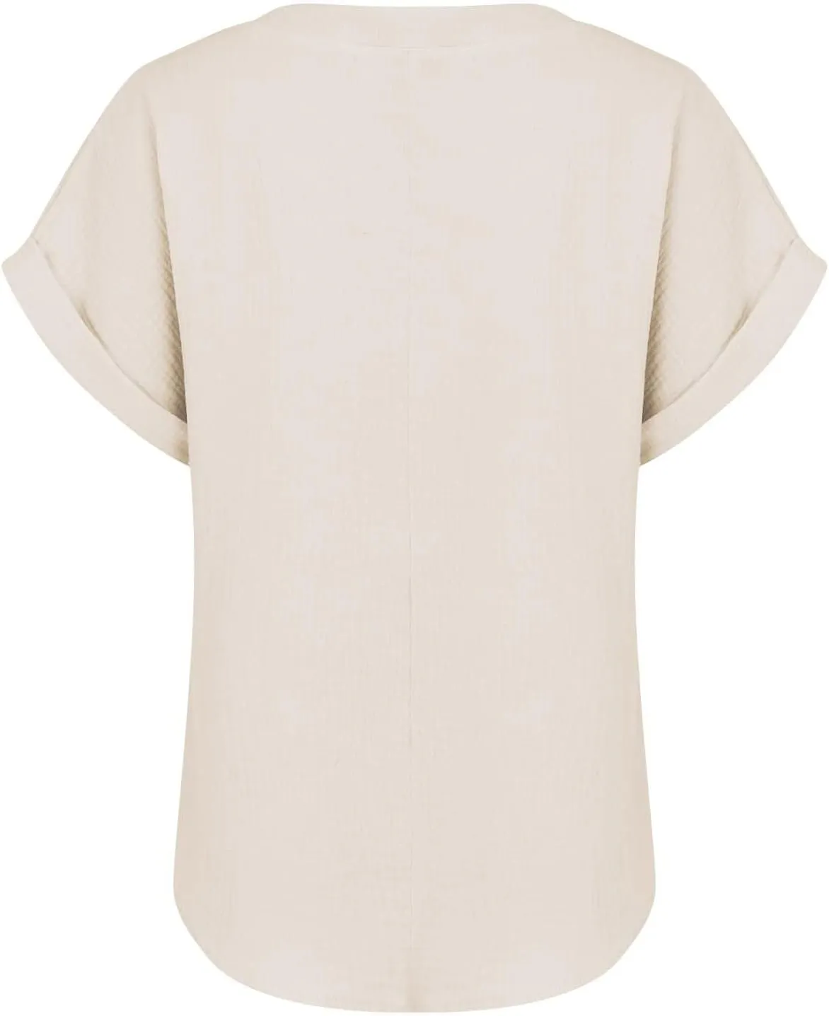 Women's Short Sleeve Cotton Linen Shirts Henley Dressy Casual Summer Tops 2025 Trendy Blouses Beach Vacation Clothes