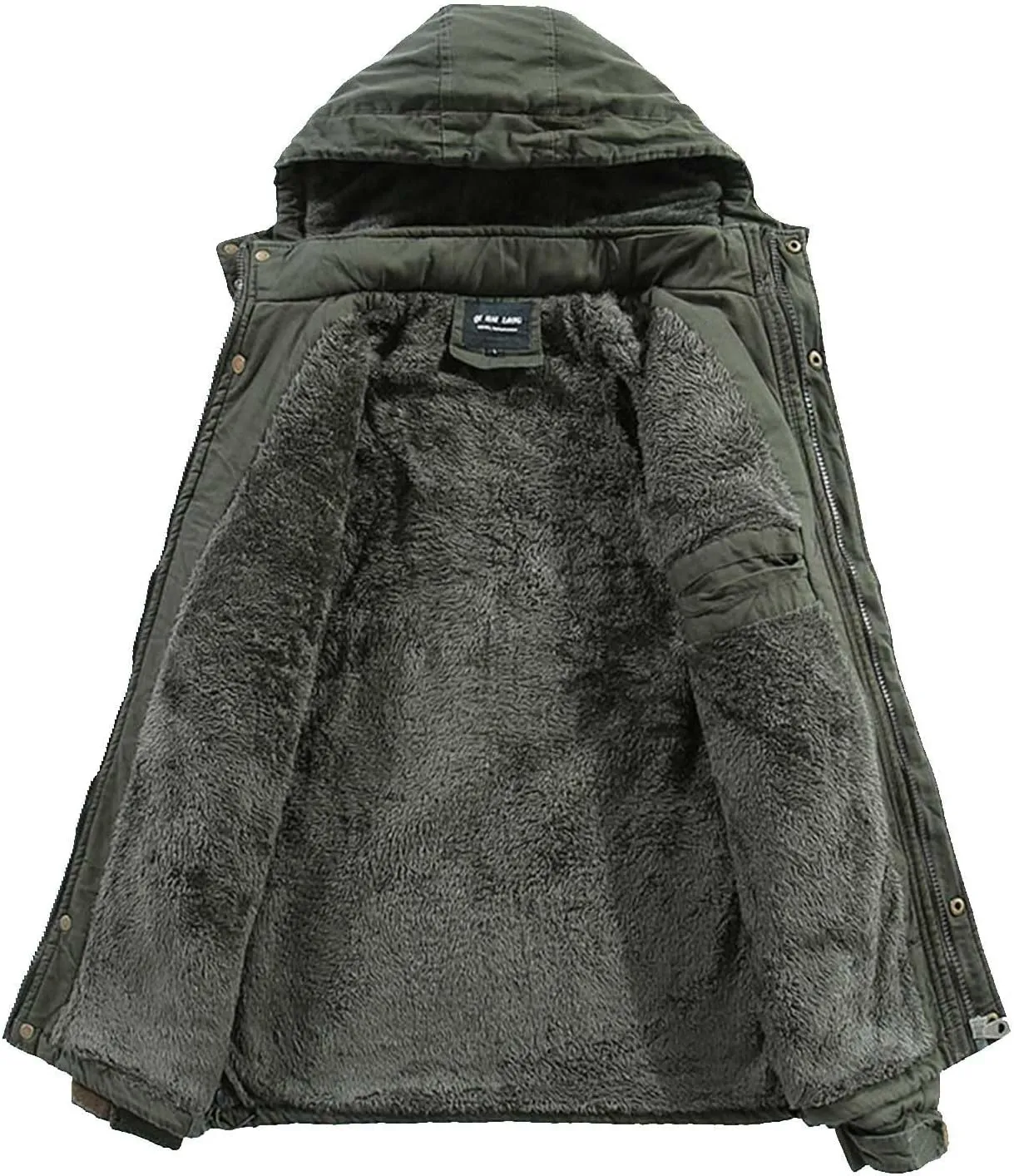 Zeiyignr Men's Winter Coat Military Jacket Fleece Lined Parka Cotton Cargo Jackets Thicken Snow Ski Coats Warm Hooded Coats
