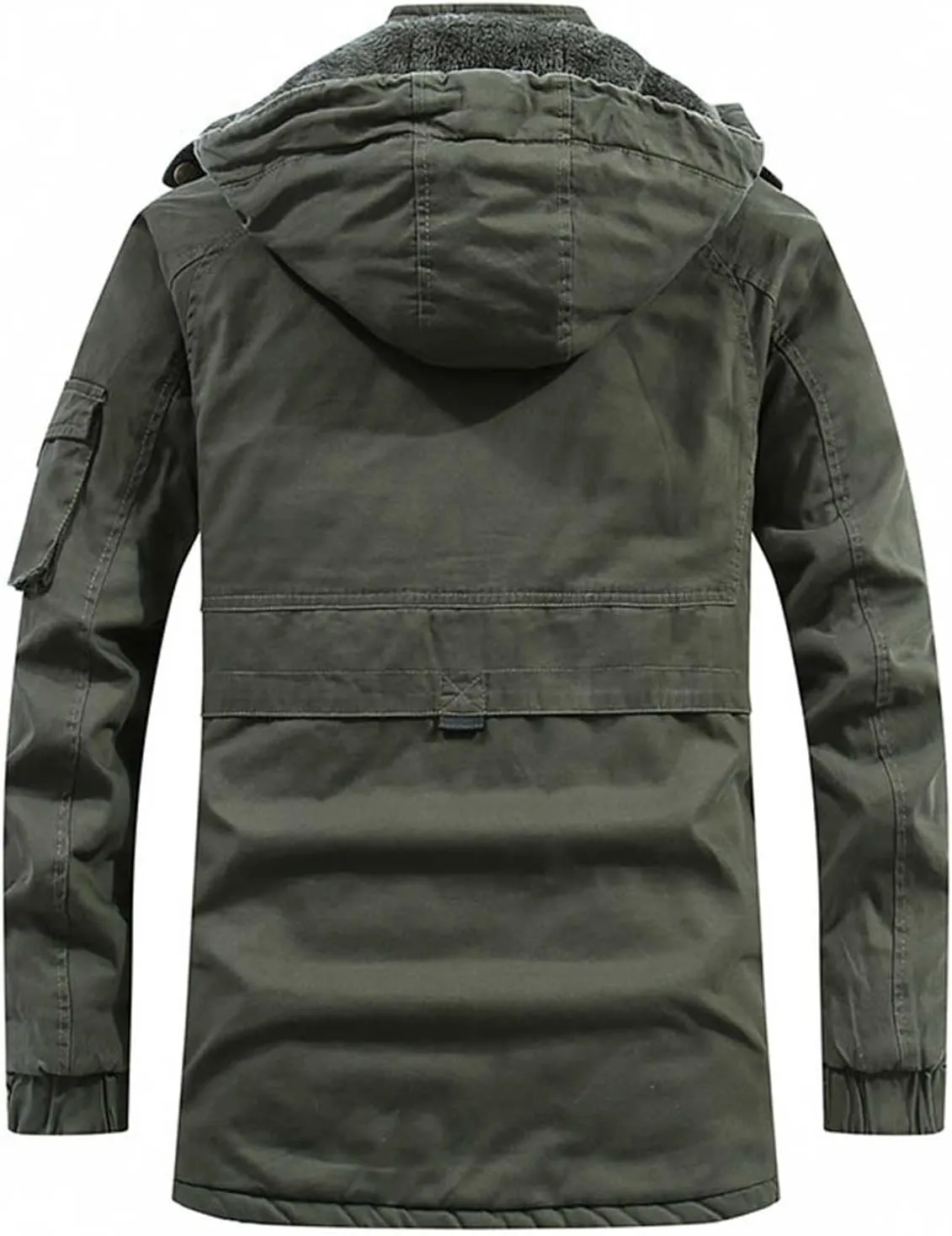 Zeiyignr Men's Winter Coat Military Jacket Fleece Lined Parka Cotton Cargo Jackets Thicken Snow Ski Coats Warm Hooded Coats